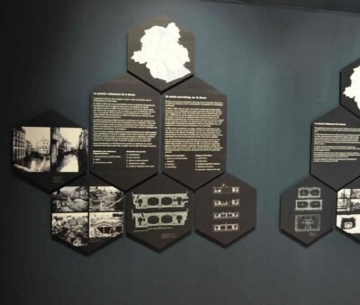 Panneaux hexagonaux design - Impression et découpe grand format sur mesure Panneaux hexagonaux en dibond design exposition impression grand format découpe forme spéciale